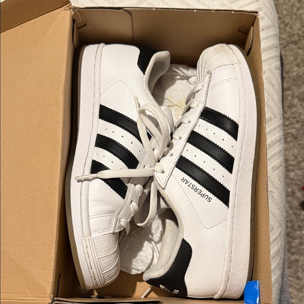 Adidas Superstar White with Black Stripes